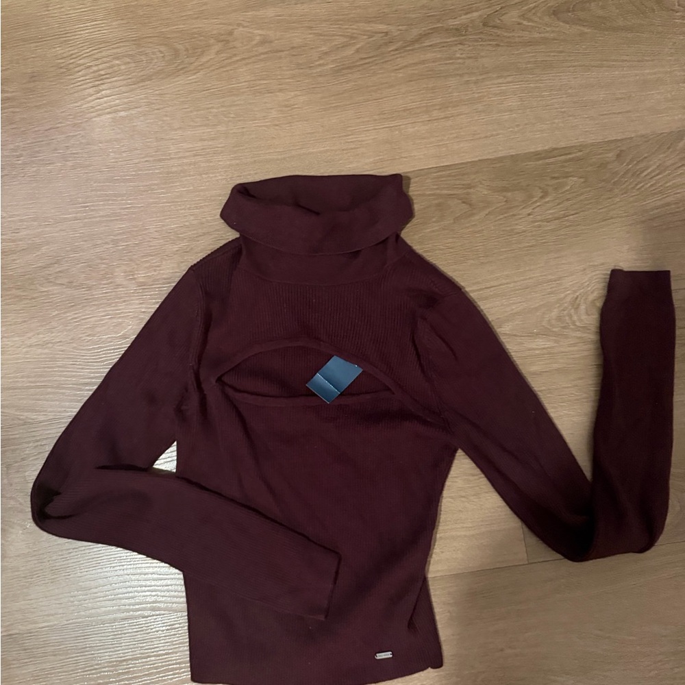 Hollister Deep Red Turtleneck Sweater